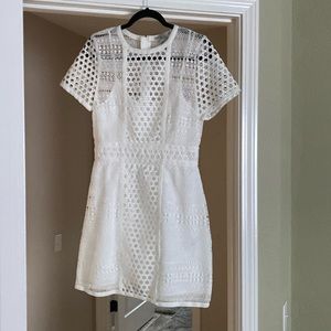 Lace, mini dress, fitted with liner